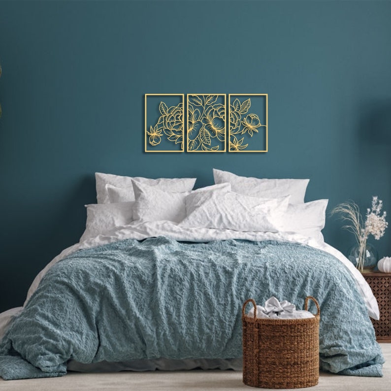 Metal Wall Decor Set of 3 Poppy Flowers Wall Decor Unique Etsy