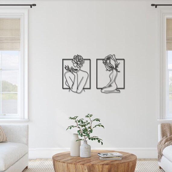 Woman Body Art Wall Decor Set Gold Metal Wall Art Large Wall Etsy