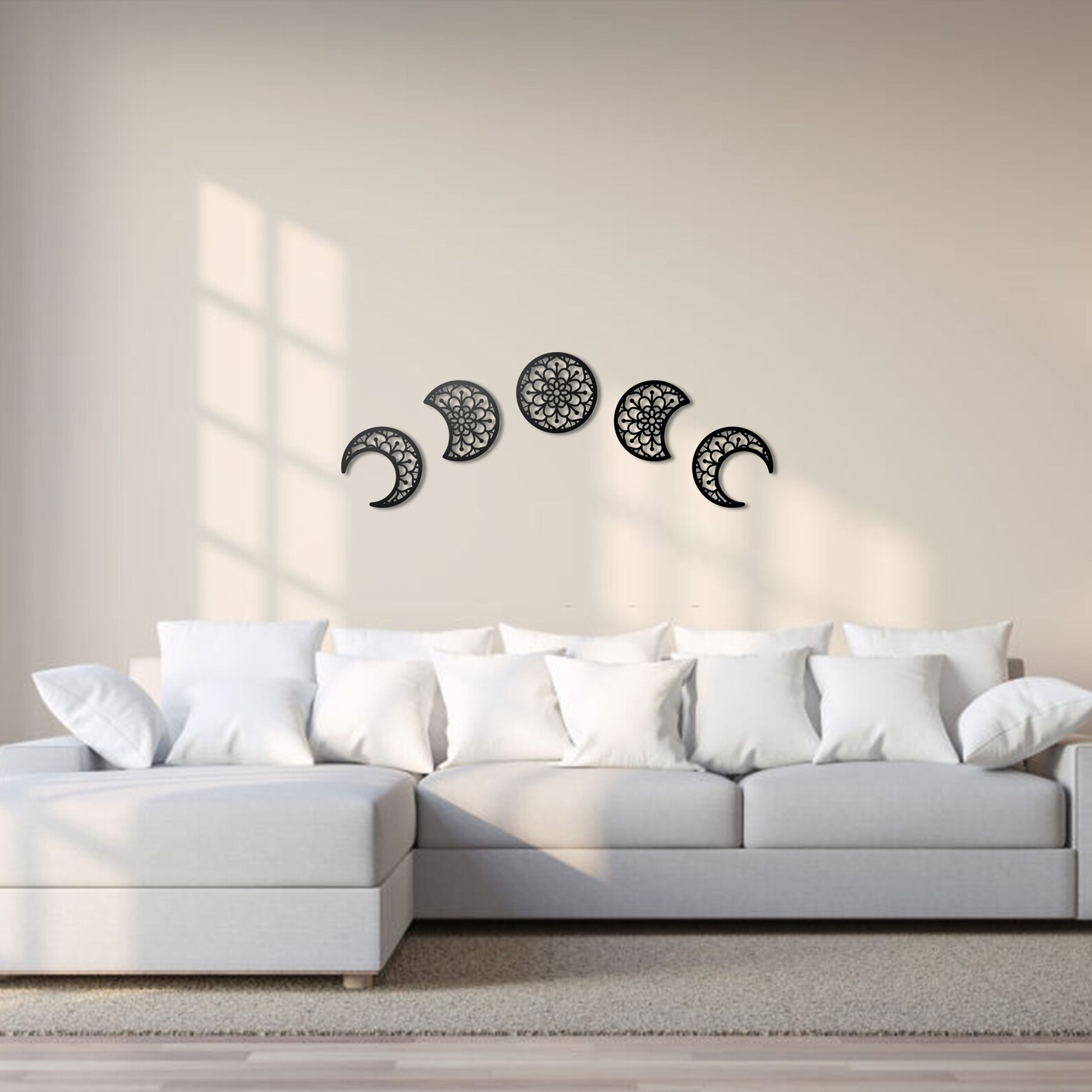 Lunation Metal Wall Art Moon Metal Decor Set of 5 Moon Etsy