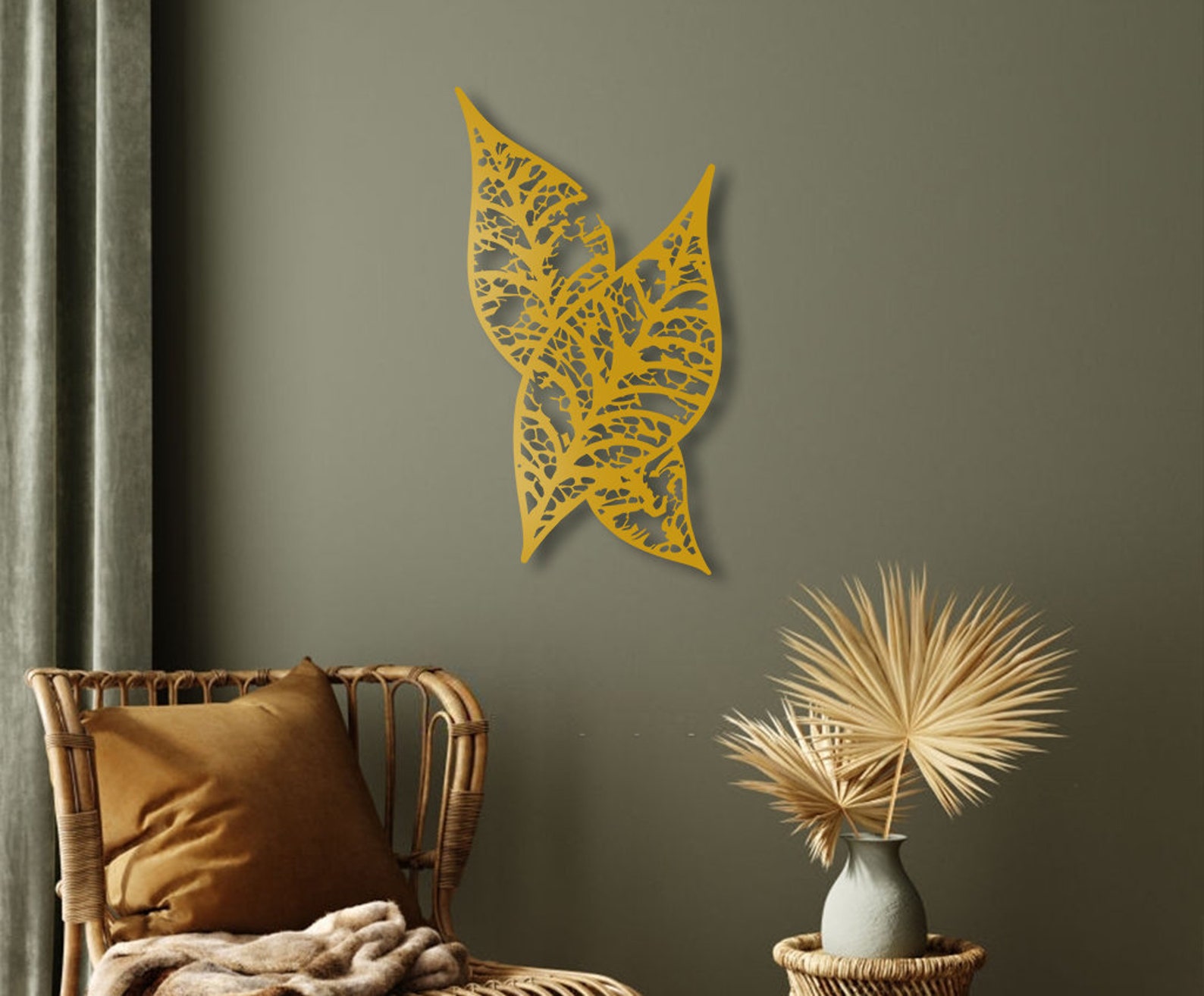 Leaf Metal Wall Art Leaves Metal Wall Decor Black Wall Art Etsy