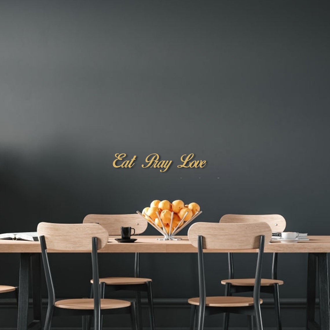 Eat Pray Love Kitchen Wall Decor Metal Wall Art Gold Wall Etsy