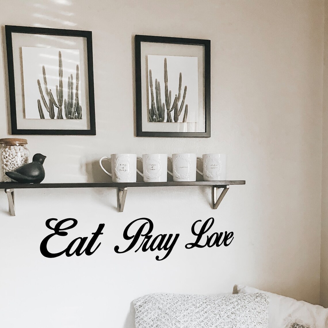 Eat Pray Love Kitchen Wall Decor Metal Wall Art Gold Wall Etsy