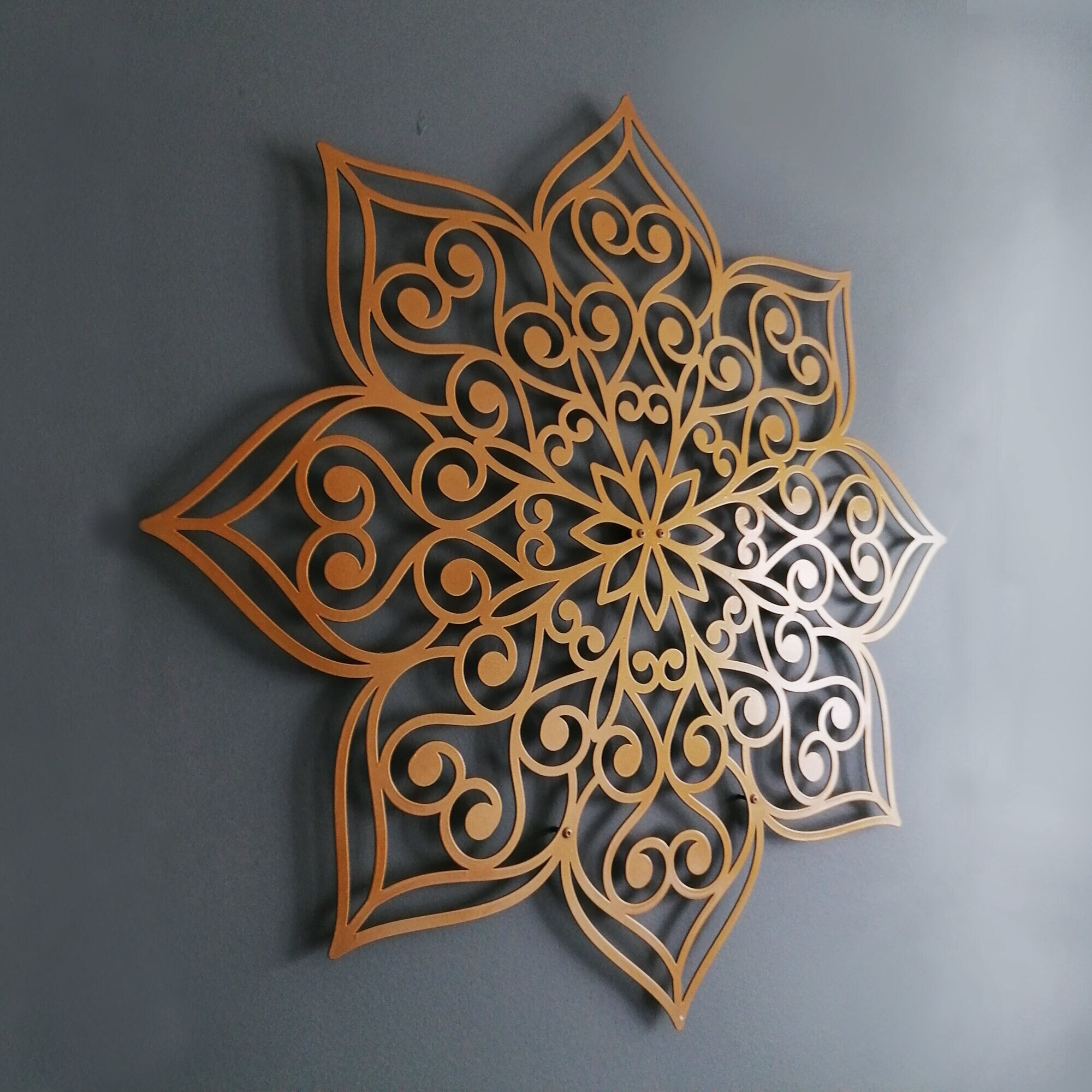 Gold Mandala Large Metal Wall Art Metal Wall Decor Mandala Etsy