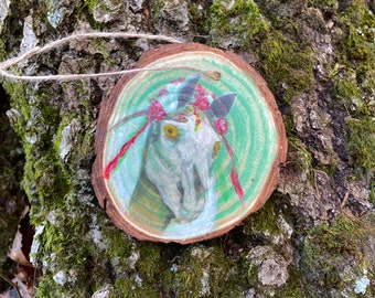 Mari Lwyd Handmade Acrylic Painted Ornament