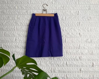 Vintage 80's Purple Gabardine Pencil Skirt - Made in Colombia - 25" Waist