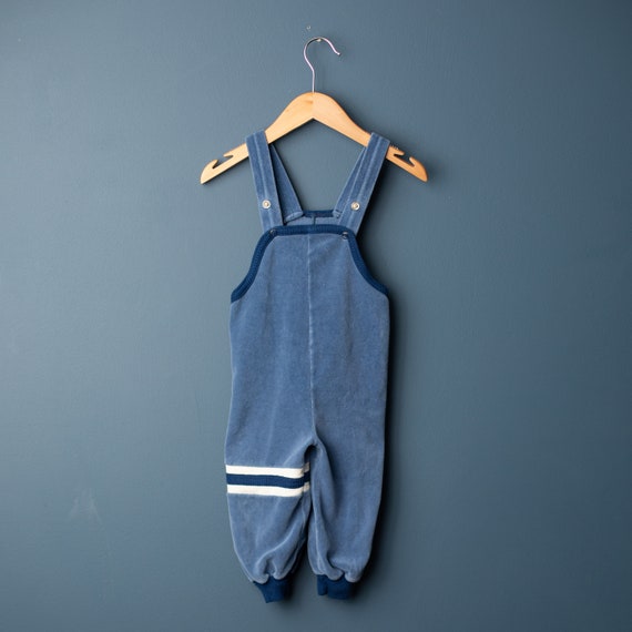 Vintage toddler blue terrycloth overalls - image 1