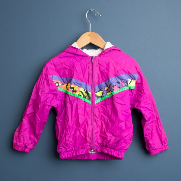 80s Vintage Action Gem pink neon windbreaker - Size 2-3T