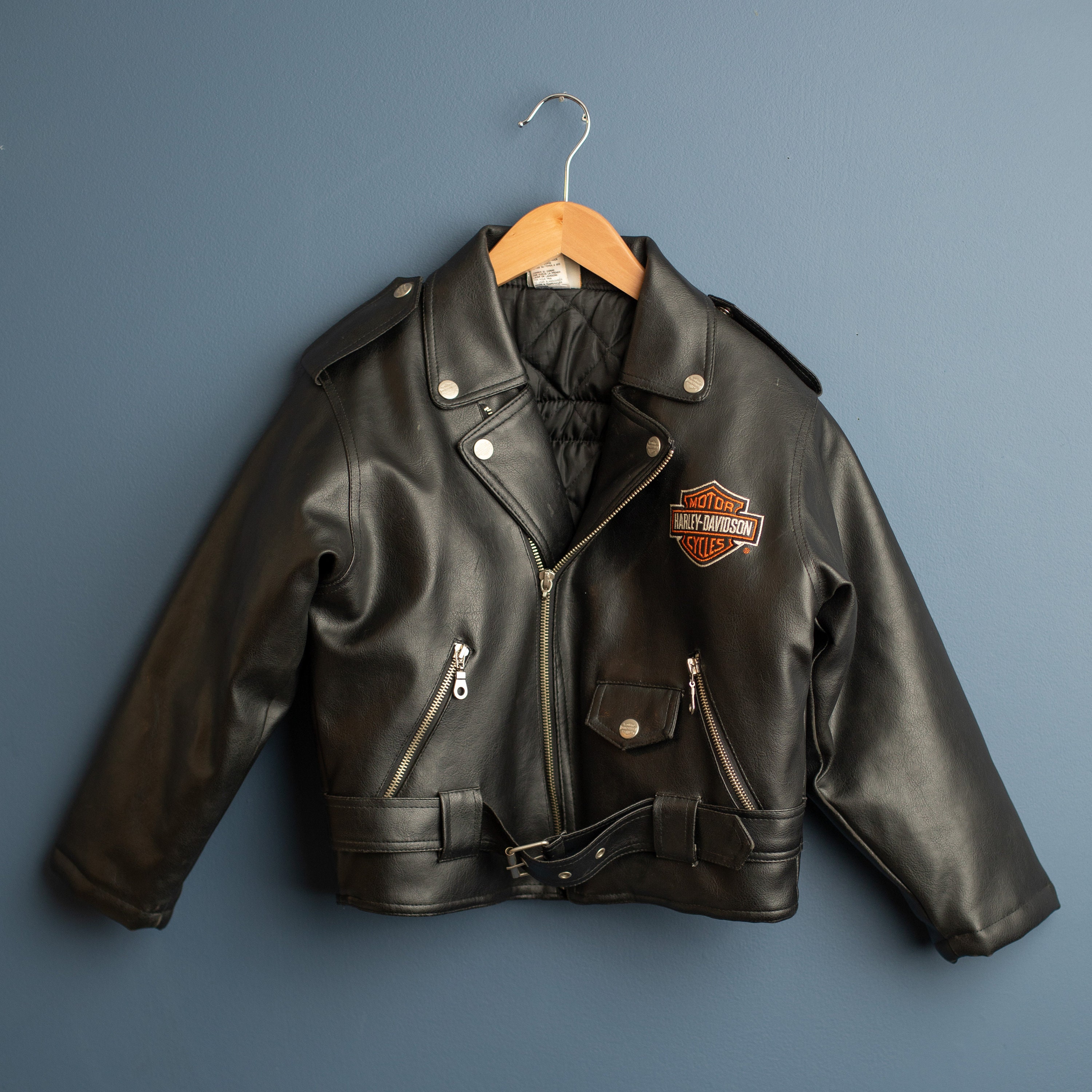 Kids Vintage Harley Davidson Motorcycle Leather Jacket Size 6X