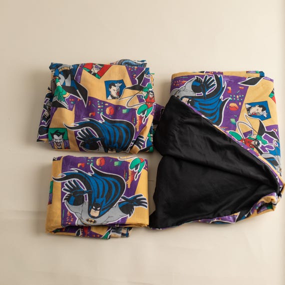 バットマン ✫コミックスタイルビンテージシーツ 90s Vintage DC Comic Batman Duvet Cover Bedding Set - Twin/single