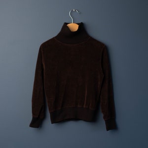 Vintage brown velour turtleneck top