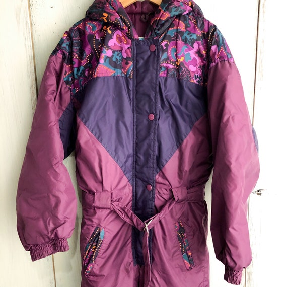 Vintage 80s 90s youth girl one piece snowsuit