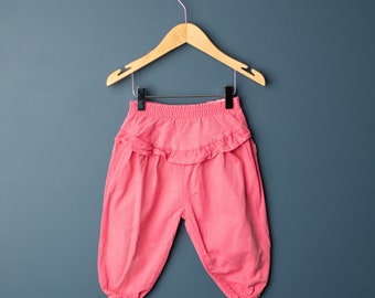 Vintage Krickets pink ruffle bubble pants - Size 18 months