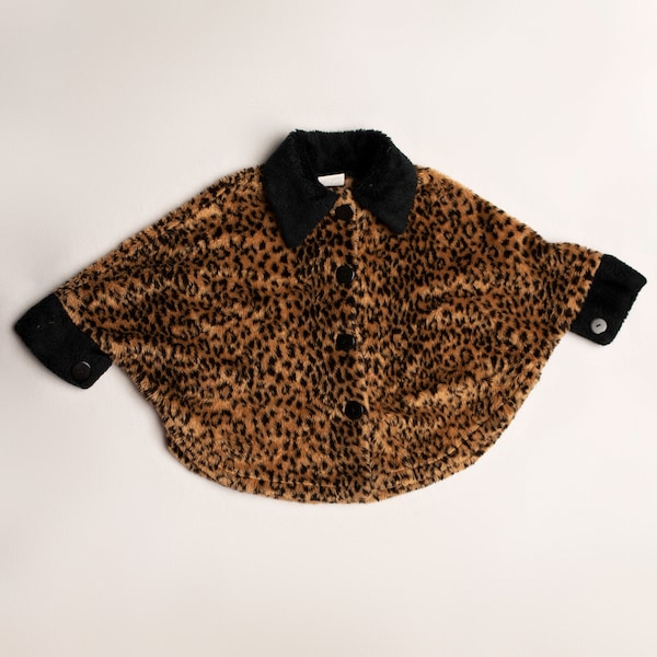 Vintage Milton Funwear Leopard print  poncho - 3/4T