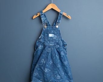 Vintage Oshkosh B'Gosh denim blue floral skirtall - Size 6