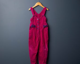 90s Vintage C.B. Kids pink purple corduroy overalls - Size 6