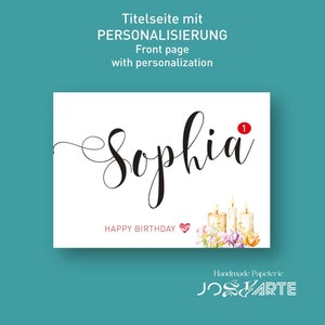 Biglietto di auguri personalizzato Biglietto d'auguri di buon compleanno cartoncino premium 320g inclusa busta con bordo dorato cartolina 105 x 148 mm #BABELLa822