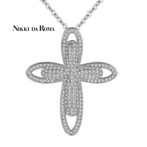Designkreuz mit Paved  AAA Cubic Zirkonia und Weißgold plattiert (UVP 79,00) #1152 Zavir