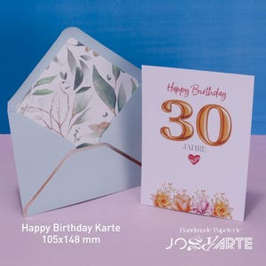 Biglietto di auguri per il 30° compleanno, anniversario, buon compleanno, biglietto di auguri in cartone premium da 320 g, cartolina regalo 105 x 148 mm #Amary841