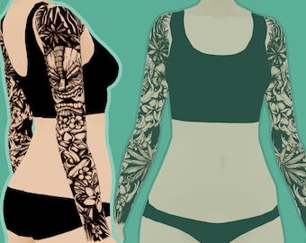 VROID Studio - Manica del tatuaggio del vulcano (versione stabile) Texture della pelle del corpo - Modello 3D Vtuber - Chat VR