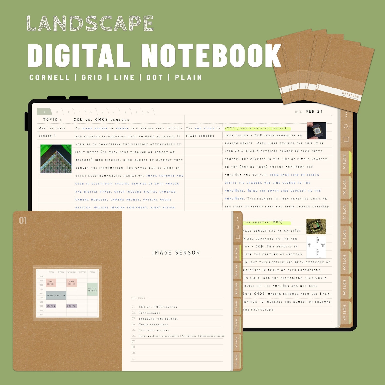 NOTEBOOK Landscape 5 Digital Notebooks Bundle Goodnotes Etsy UK