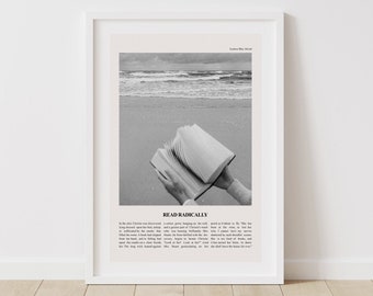 Read Radically · Feminist Poster · Books Digital Print · Library Wall Art  · Louisa May Alcott Quote