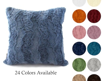 Faux Fur Pillow Cover, The Softest Minky Pillowcase, Textured Faux Fur Throw Pillow, Luxury Pillow for Couch, Cozy Decor, Fur Pillow for Bed