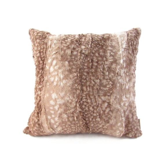 Fawn Pillow, Luxe Minky Pillow, Faux Fur Pillow, Plush Throw Pillow, Baby Deer Pillow, Pillow For Nursery, Woodland Decor, Pillow for Couch
