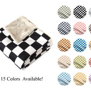 The SOFTEST Checkered Baby Blanket, Retro Checks Blanket, Flag Checkered Blanket, Minky Baby Blanket, Checkerboard Blanket Checkered Blanket