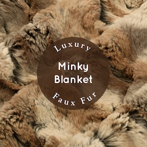 Couverture en fausse fourrure de lapin, jeté moelleux et doux, couverture en minky pour adulte, jeté marron doux, jeté en fausse fourrure, cadeau de luxe, couverture rustique