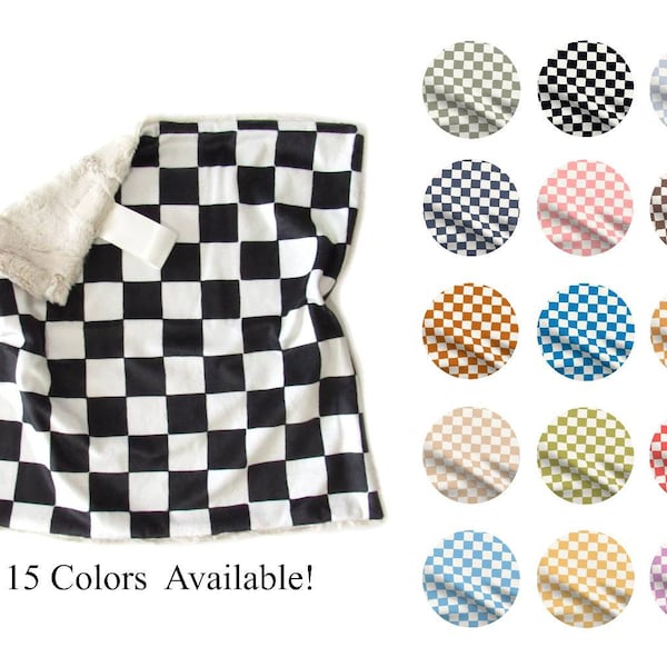 The SOFTEST Checkerboard Lovey, Baby Lovey, Retro Baby Lovey, Popular Baby Gift, Minky Baby Lovie, Check Baby Lovey, Checkered Baby Gift