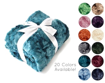 La coperta in pelliccia sintetica più MORBIDA - Galassia, coperta in minky blu, coperta in pelliccia sintetica verde, coperta morbida per divano, coperta morbida fatta a mano