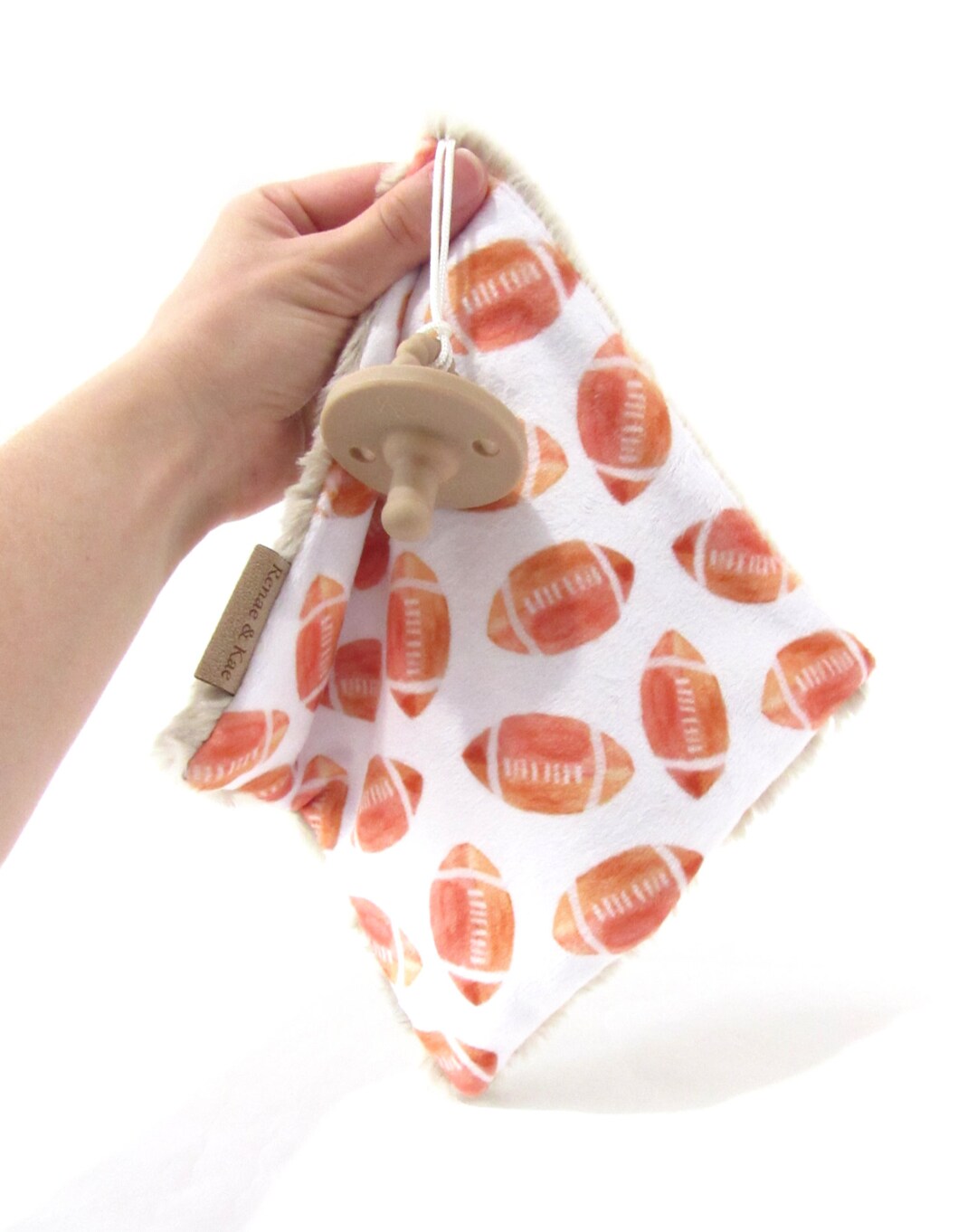 Football Binky Blanket, Ball Pacifier Holder, Binky Clip, Soft Pacifier
