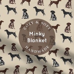 Couverture pour chien d&#39;arrêt allemand - bébé, enfant, couverture adulte, couverture en minky à poil court, couverture douce pour chien, couverture pour bébé pointeur, cadeau chien