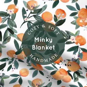 Cutie Oranges Blanket - Baby, Child, Adult Blanket, Oranges Minky Blanket, Soft Cutie Blanket, Clementine Blanket, Little Cutie Nursery Gift