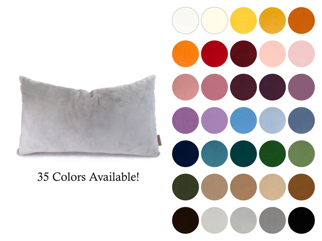 Lumbar Pillow, Minky Pillow Cover, Pillow for Chair, Travel Size Pillow