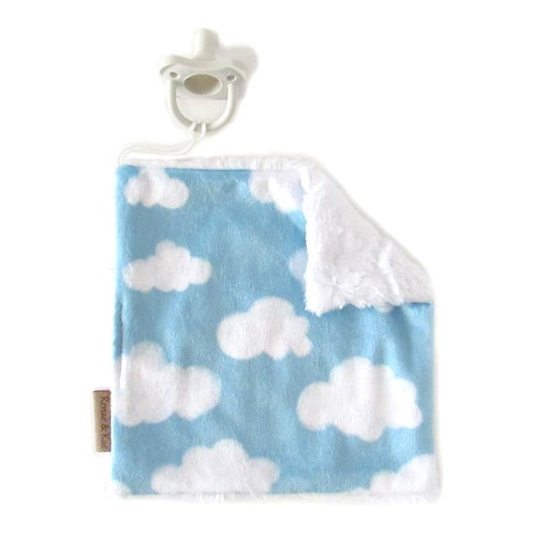 Blue Clouds Binky Blanket, Baby Pacifier Holder, Pacifier Lovey, Binky Clip, Pacifier Clip, Cloud Pacifier Holder, Cloud Binky Lovey, Gift