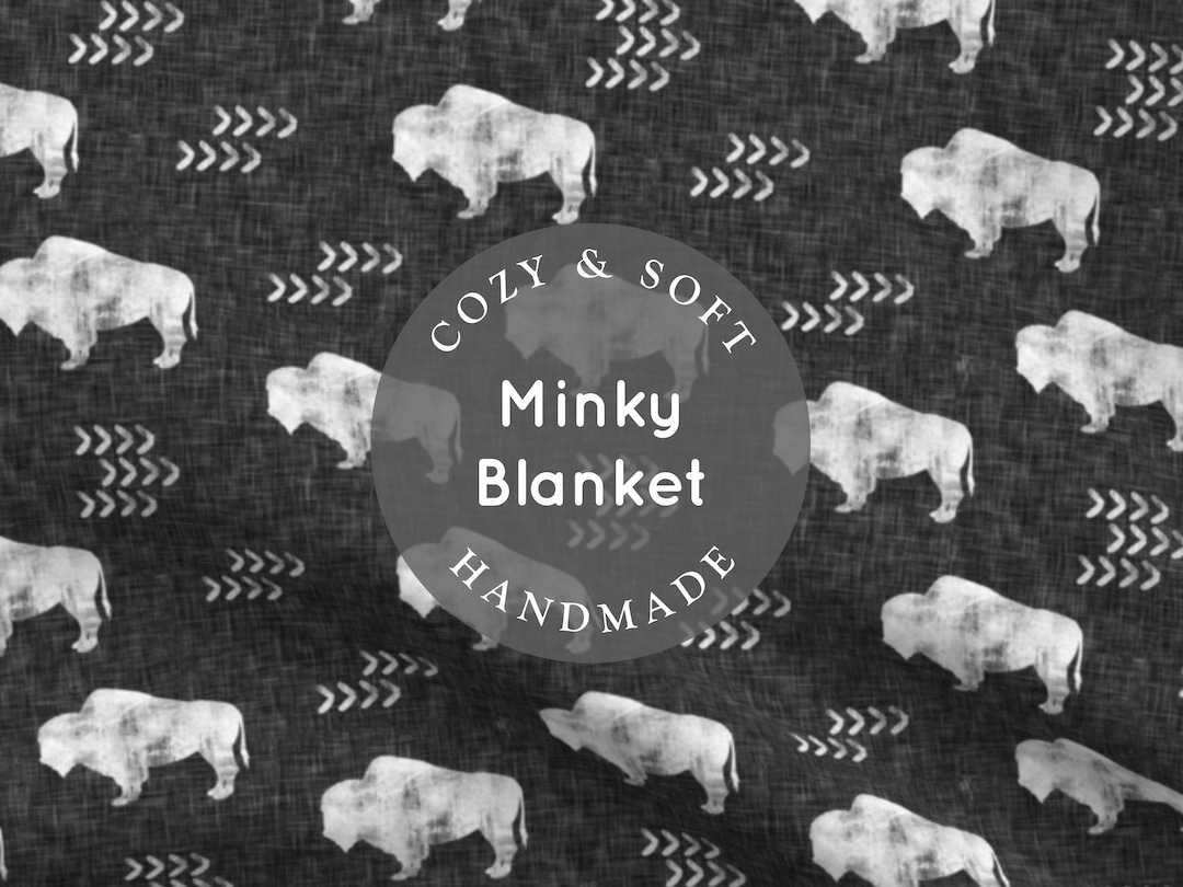 SOFT Buffalo Blanket Baby, Child or Adult Blanket, Bison Minky Blanket