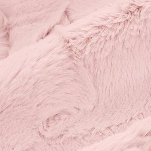 SOFT Rose Water Pink Throw, Faux Fur Throw Blanket, Pink Fuzzy Blanket, Pale Pink Throw, Pink Adult Minky Blanket, Luxury Gift, Gift For Her image 4