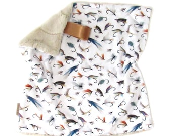 Fly Fishing Lovey, Soft Fishing Lovey, Fishing Baby Shower Gift, Fish Baby Gift, Minky Lovey, Fishing Nursery, Fishing Baby Outfit, Gift