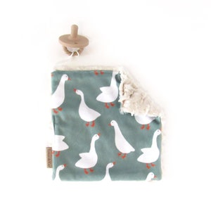Green Goose Binky Blanket, Goose Paci Lovey, Farm Pacifier Lovey, Farm Animal Nursery, Goose Baby Shower, Pacifier Holder, Goose Baby Gift