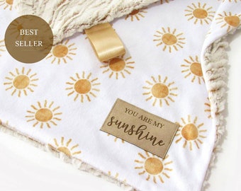 You Are My Sunshine Lovey, Yellow Sun Lovey, Sunshine Lovey, Lovie, Baby Lovey, Minky Lovey, Sunshine Nursery, Sun Lovey, Sunshine Baby Gift