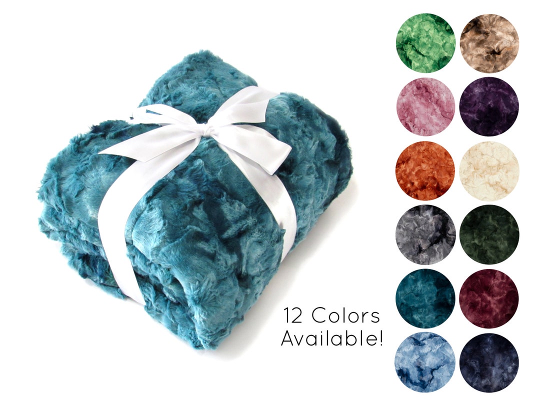 The SOFTEST Faux Fur Throw Blanket Galaxy, Blue Minky Blanket, Green
