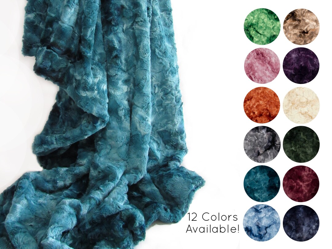 The SOFTEST Faux Fur Throw Blanket Galaxy, Blue Minky Blanket, Green