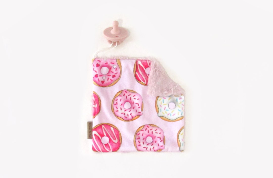Pink Donut Binky Blanket Soft Donut Pacifier Holder Binky Etsy