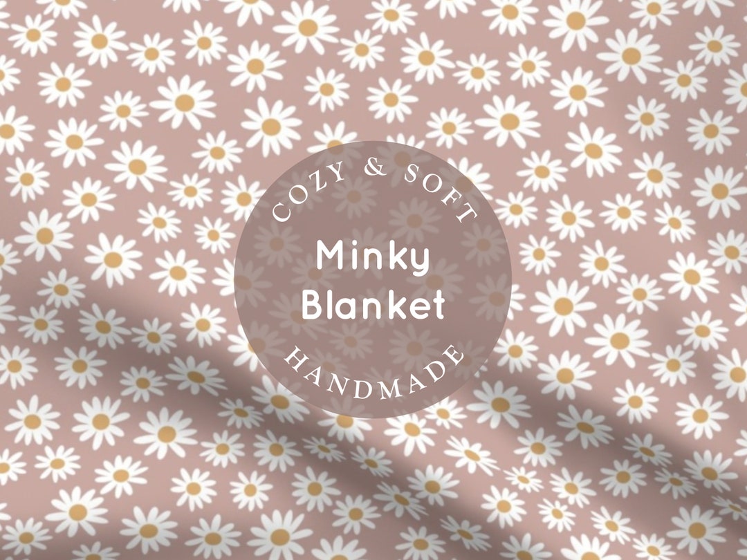 SOFT Mauve Daisy Blanket Baby, Child, Adult Blanket, Floral Minky
