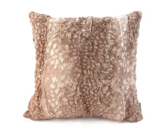 Fawn Pillow, Luxe Minky Pillow, Faux Fur Pillow, Plush Throw Pillow, Baby Deer Pillow, Pillow For Nursery, Woodland Decor, Pillow for Couch