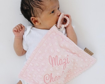 Pink Bow Binky Blanket, Girl Pacifier Clip With Name, Coquette Bows Baby Girl Gift, Bows Baby Pacifier Holder With Name, Pink Bows Nursery