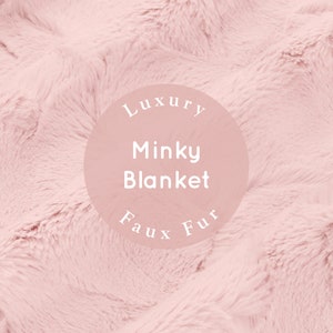 SOFT Rose Water Pink Throw, Faux Fur Throw Blanket, Pink Fuzzy Blanket, Pale Pink Throw, Pink Adult Minky Blanket, Luxury Gift, Gift For Her image 1