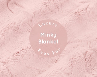SOFT Rose Water Pink Throw, Faux Fur Throw Blanket, Pink Fuzzy Blanket, Pale Pink Throw, Pink Adult Minky Blanket, Luxury Gift, Gift For Her