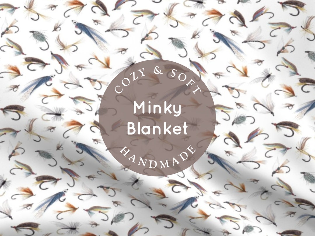 SOFT Fly Fishing Blanket Baby, Child or Adult Blanket, Fish Minky